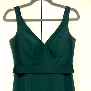 Emerald green floor length dress
